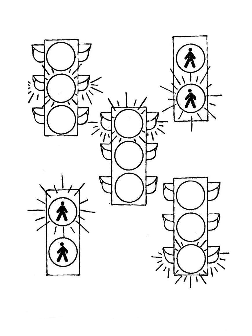 80 Printable Traffic Light Coloring Page 31