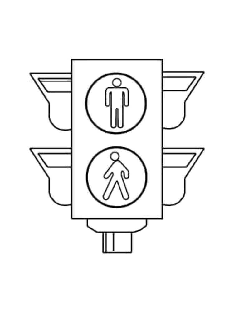 80 Printable Traffic Light Coloring Page 4