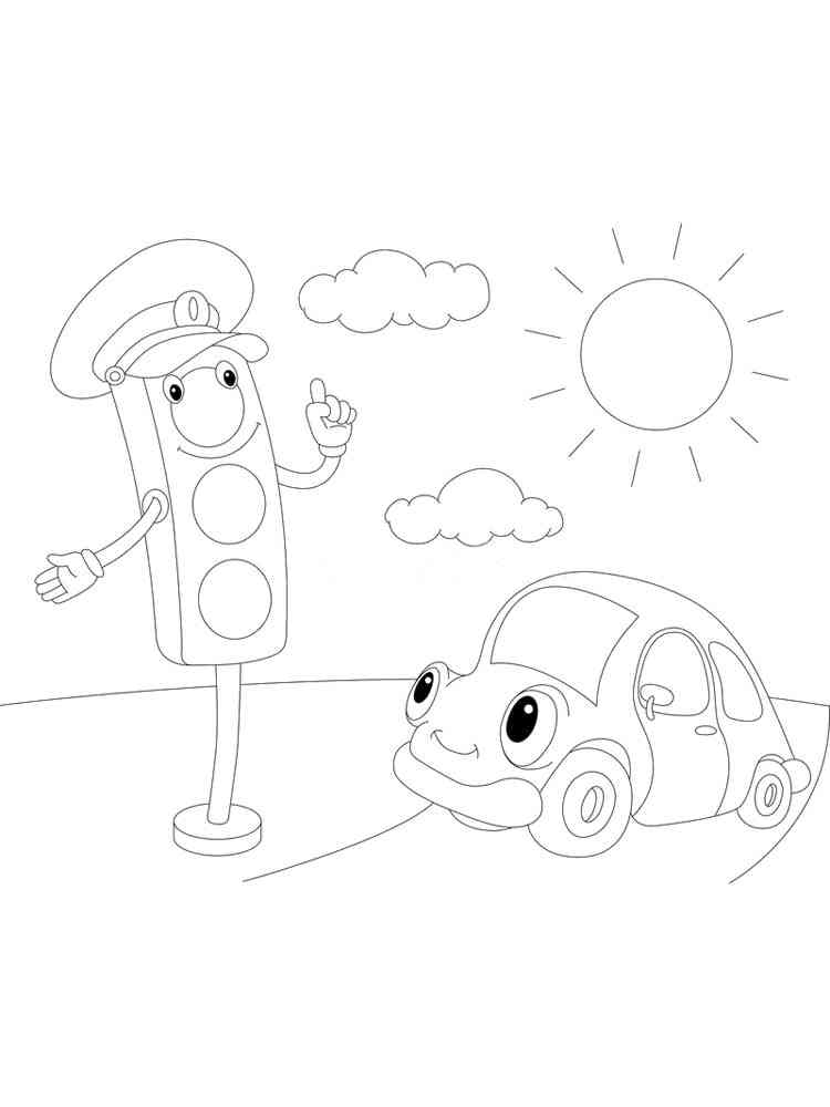 80 Printable Traffic Light Coloring Page 53