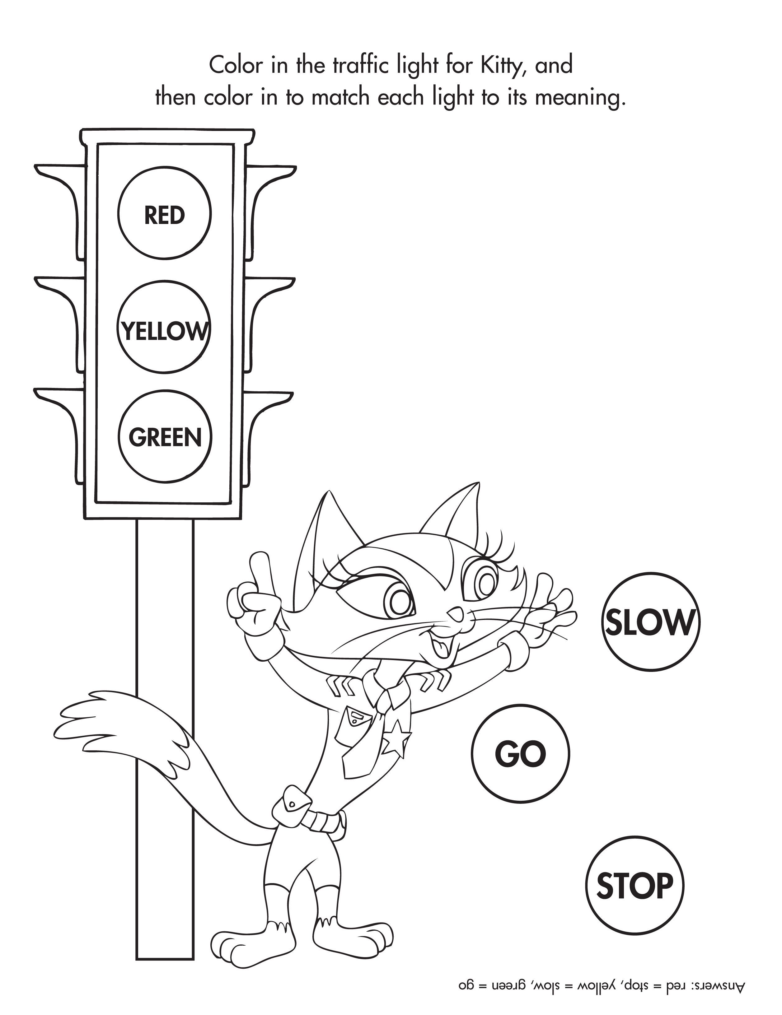 80 Printable Traffic Light Coloring Page 58