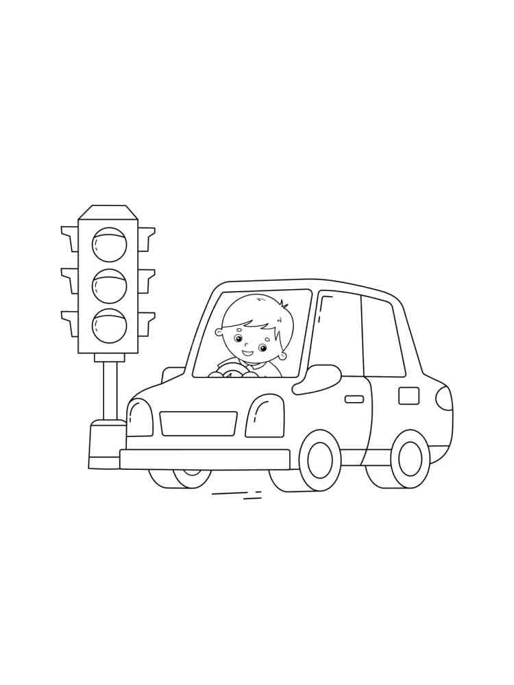 80 Printable Traffic Light Coloring Page 7