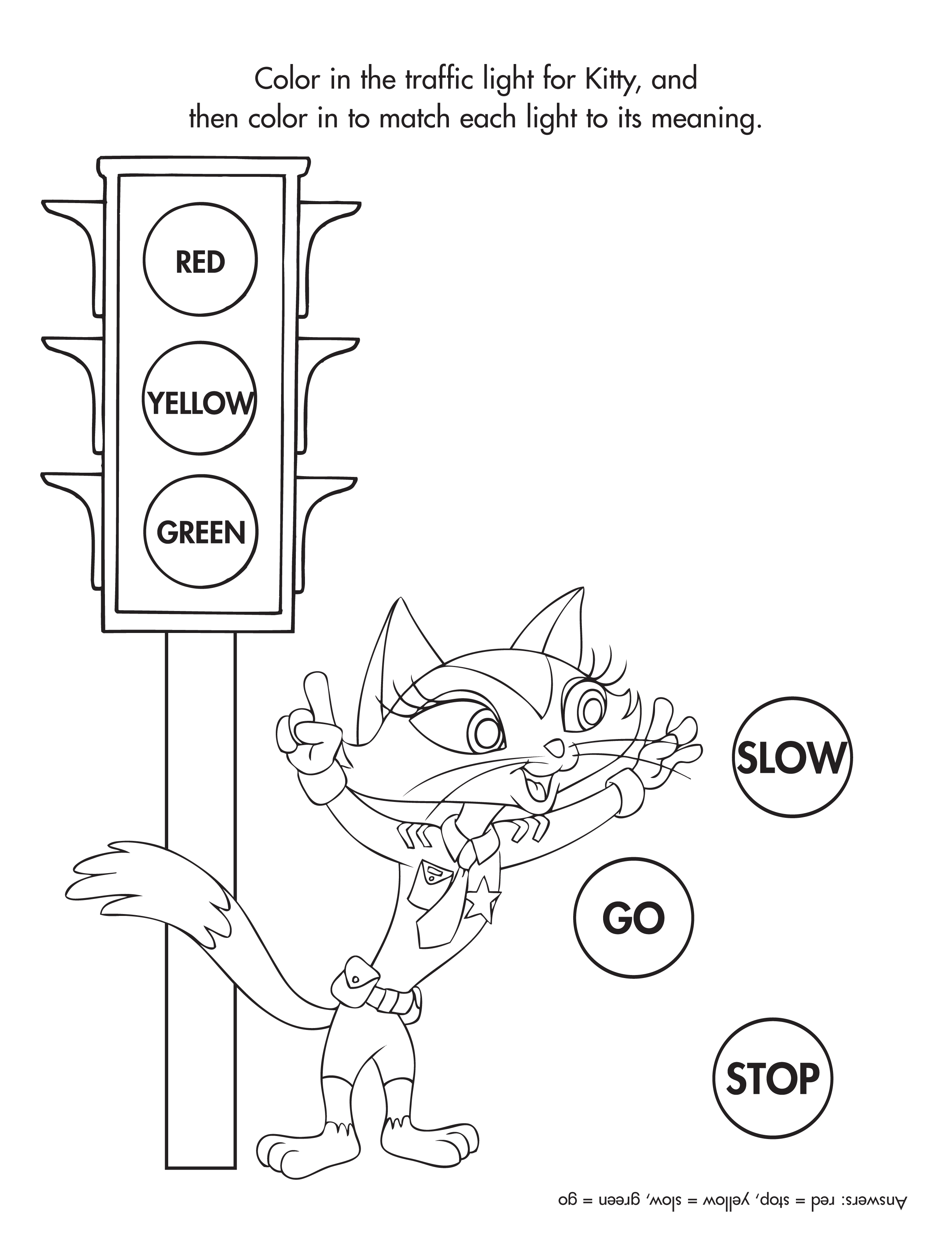 80 Printable Traffic Light Coloring Page 8