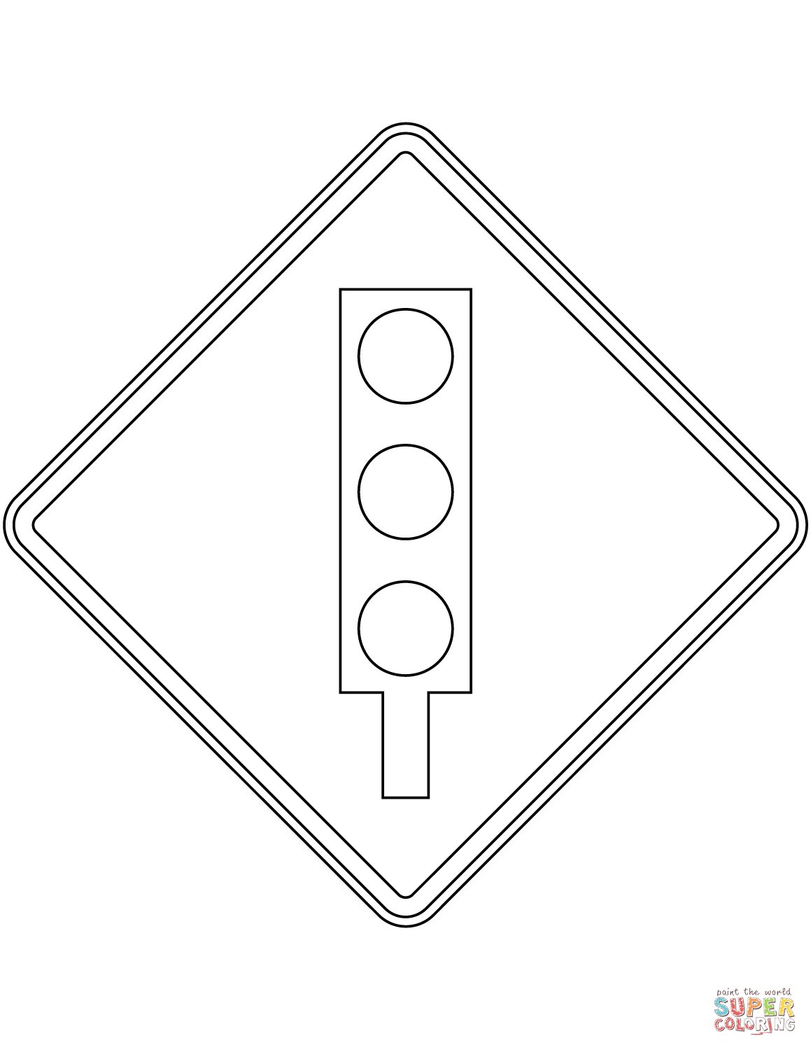 80 Printable Traffic Light Coloring Page 9