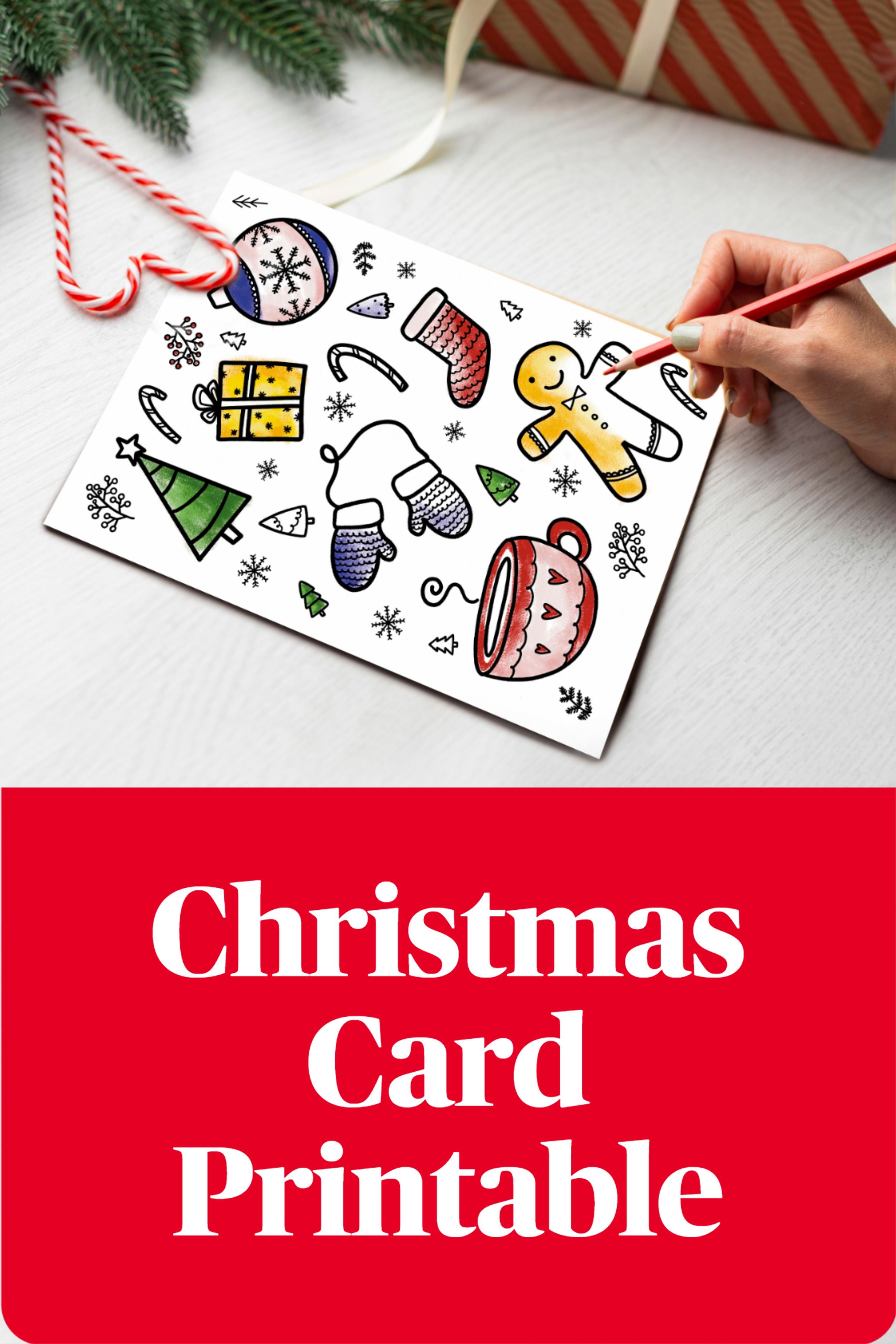 90 Christmas Cards Printable Coloring 87