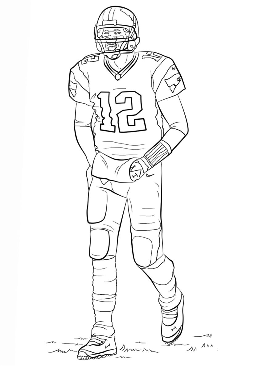 90 Printable Coloring Book Football Player 1