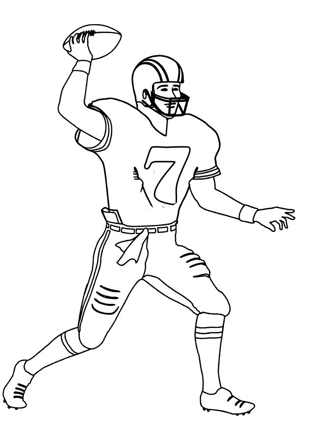 90 Printable Coloring Book Football Player 10