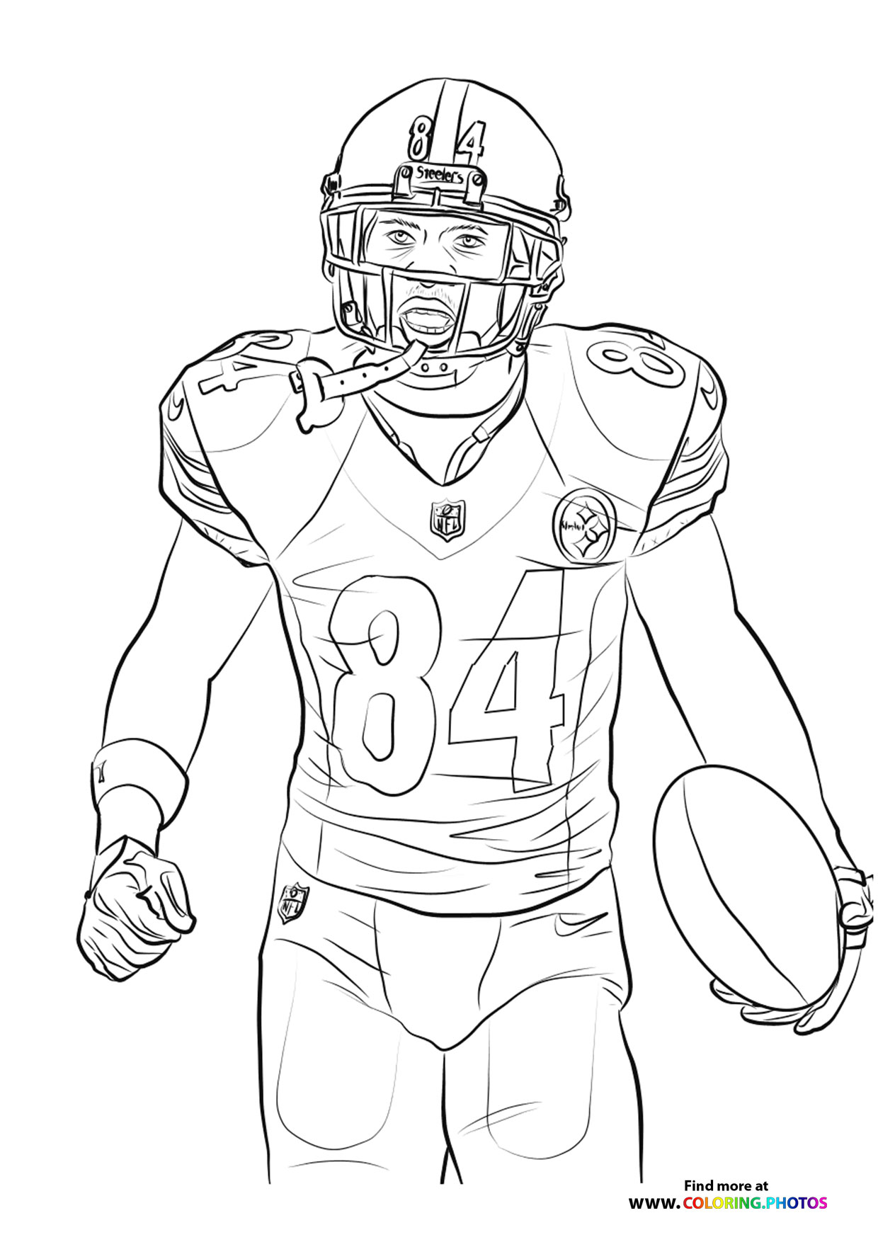 90 Printable Coloring Book Football Player 11