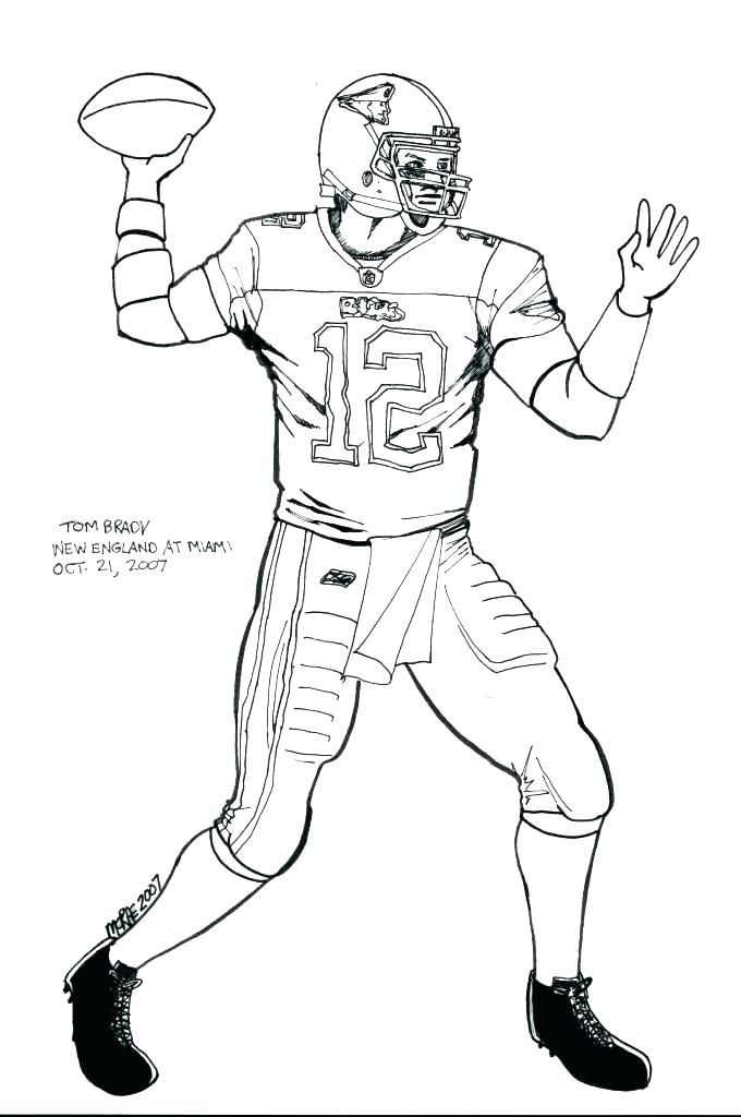 90 Printable Coloring Book Football Player 19