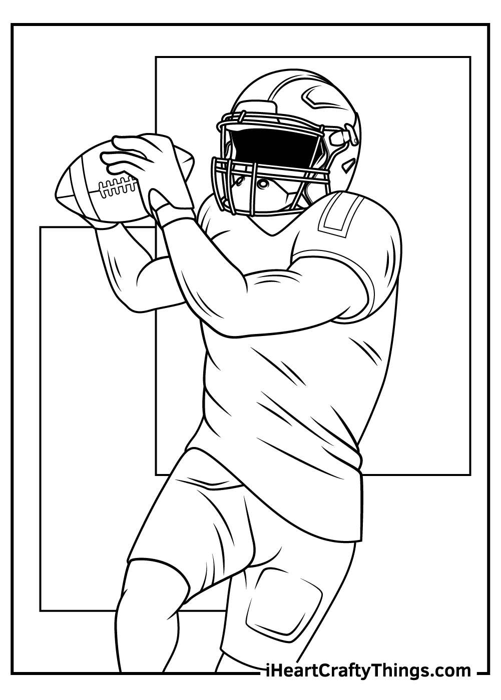 90 Printable Coloring Book Football Player 23