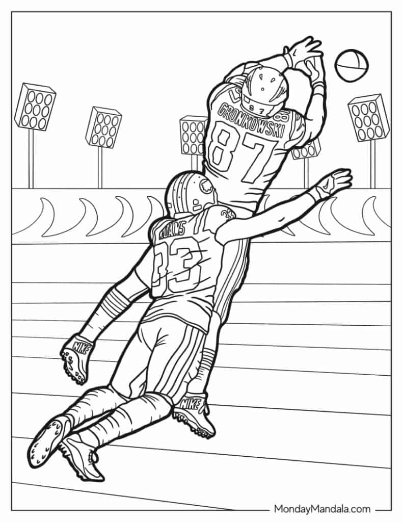 90 Printable Coloring Book Football Player 25