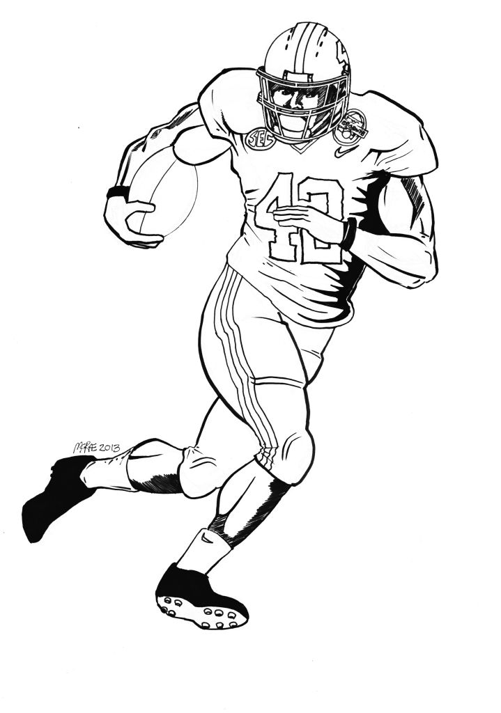 90 Printable Coloring Book Football Player 26