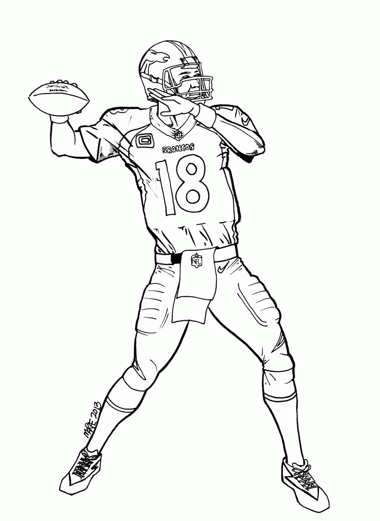 90 Printable Coloring Book Football Player 27