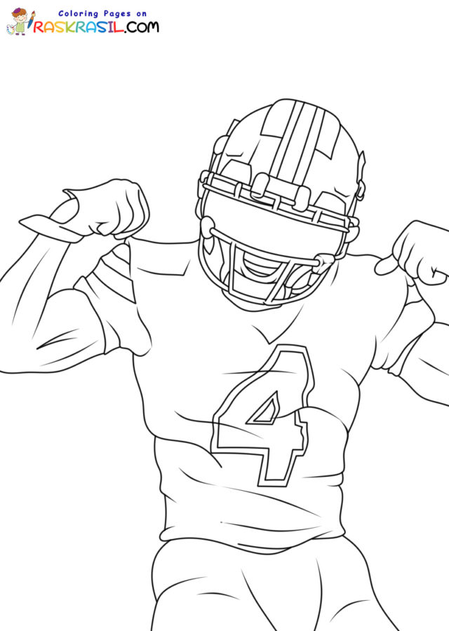 90 Printable Coloring Book Football Player 29