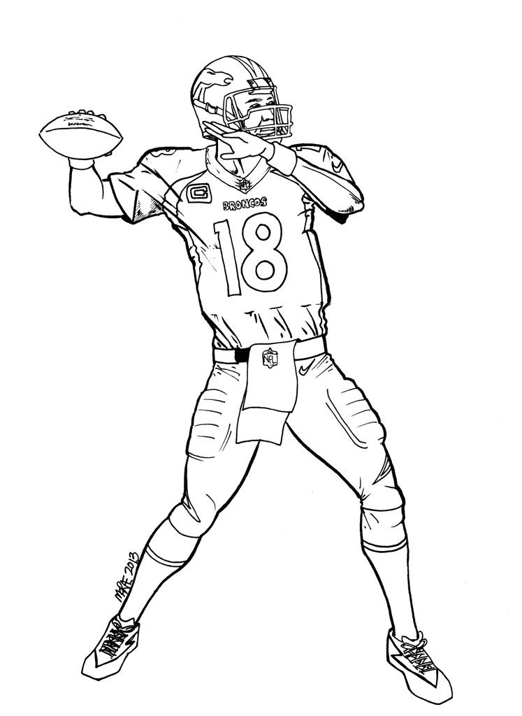 90 Printable Coloring Book Football Player 34