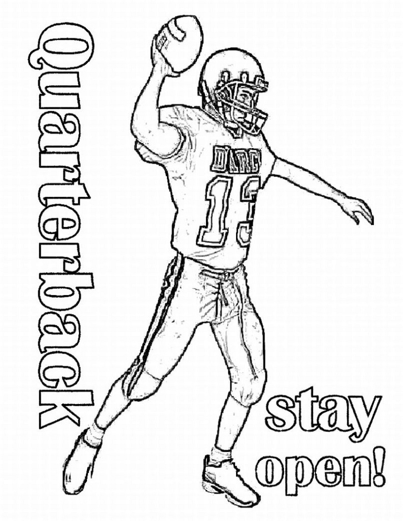 90 Printable Coloring Book Football Player 37