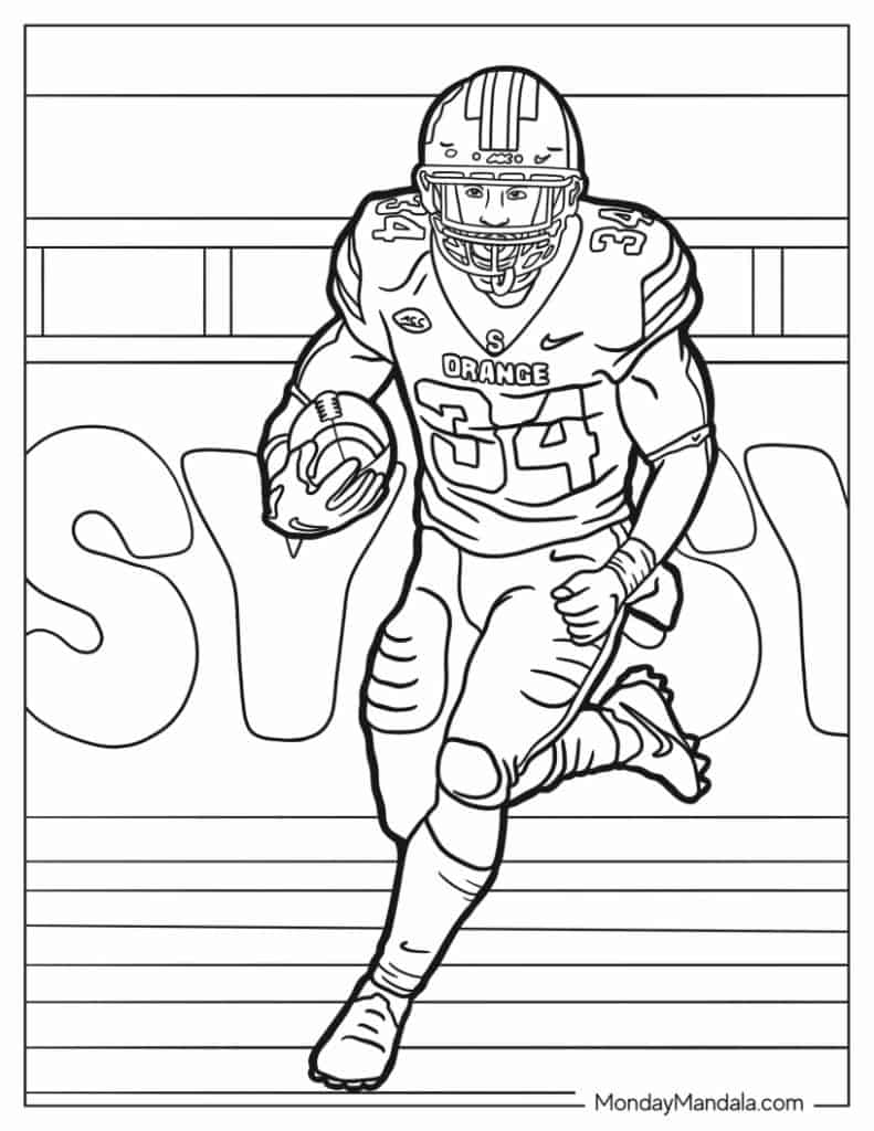 90 Printable Coloring Book Football Player 52