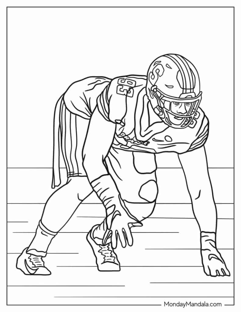 90 Printable Coloring Book Football Player 67