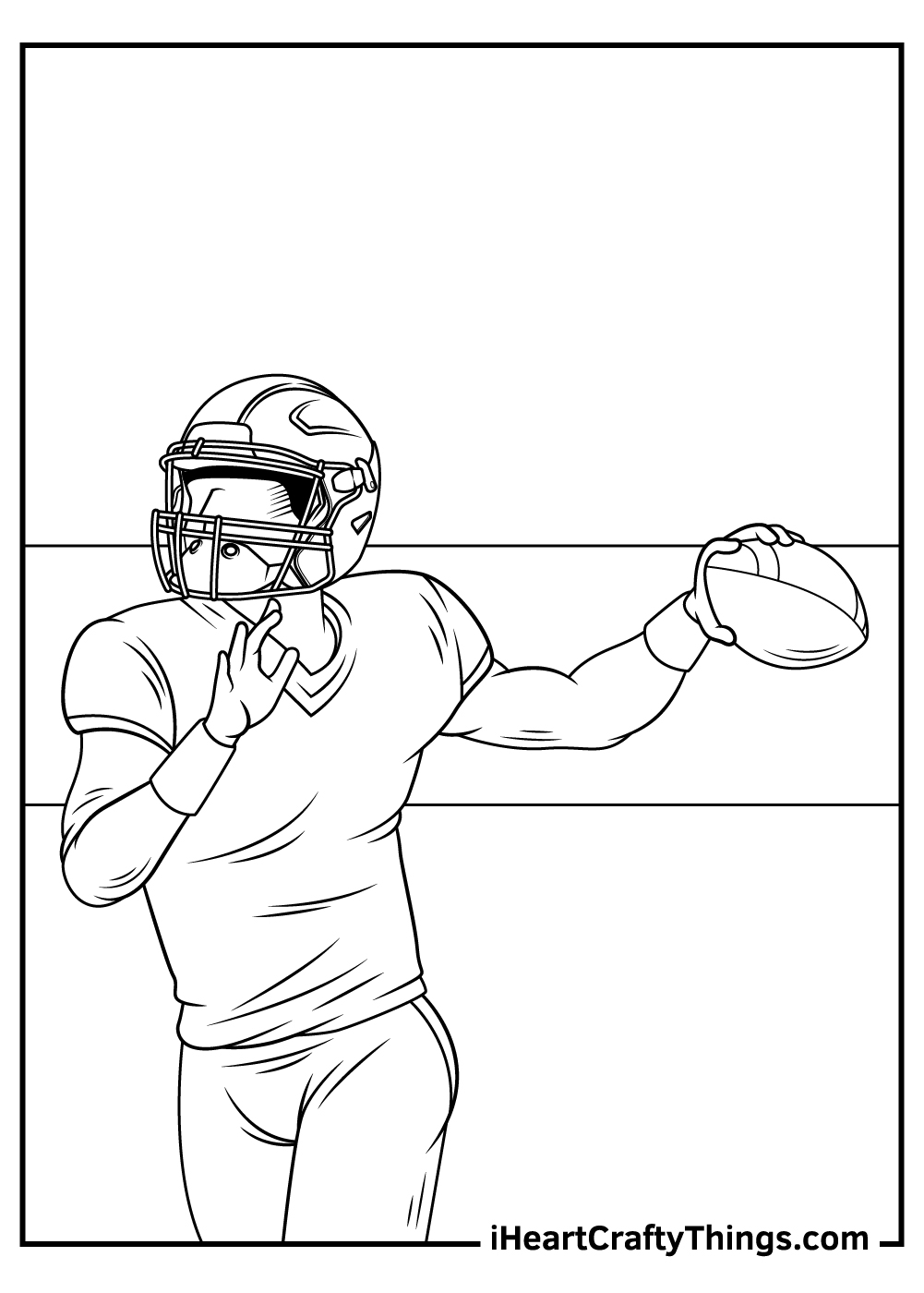 90 Printable Coloring Book Football Player 70