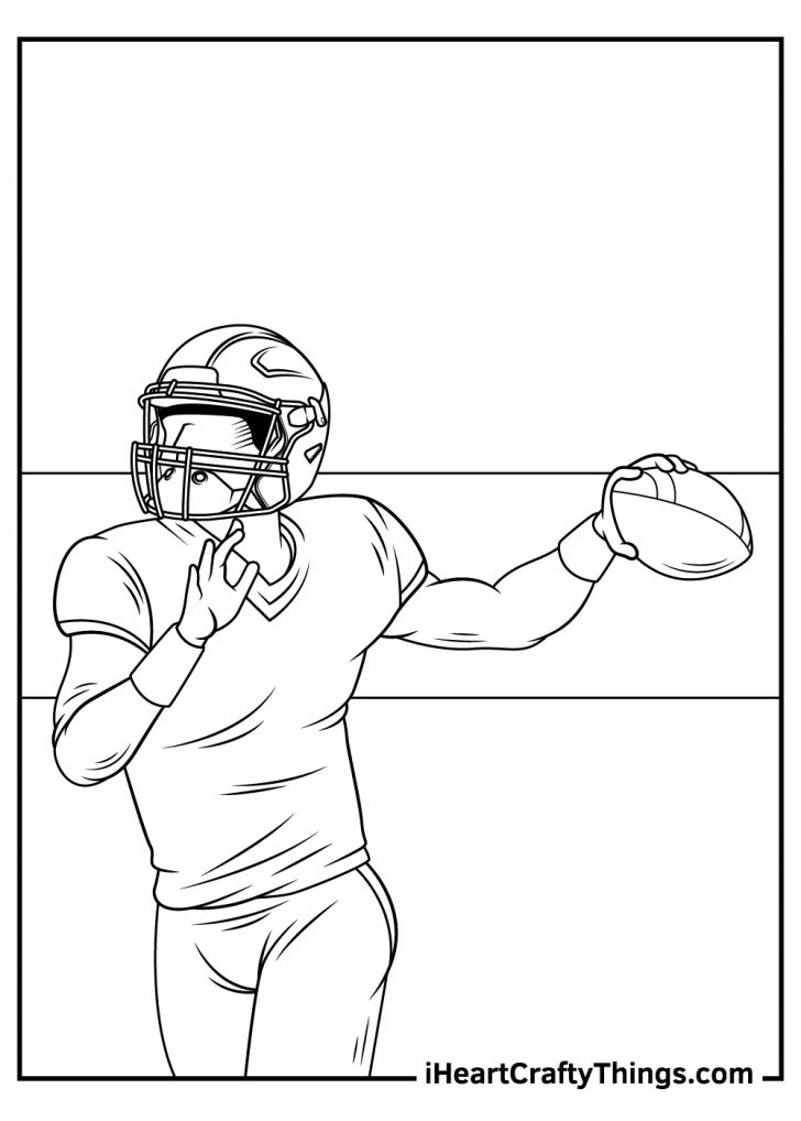 90 Printable Coloring Book Football Player 73