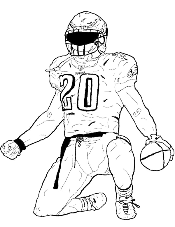 90 Printable Coloring Book Football Player 78
