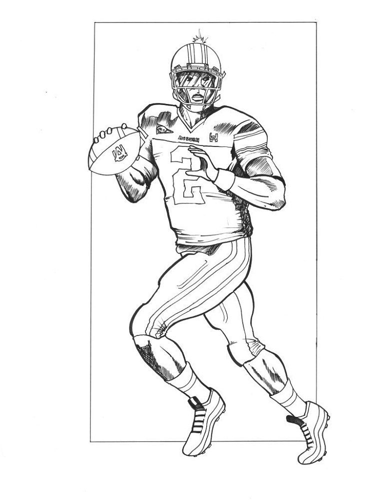 90 Printable Coloring Book Football Player 92