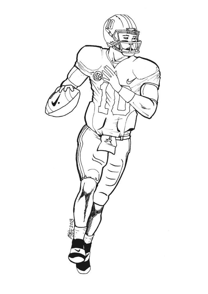 90 Printable Coloring Book Football Player 96