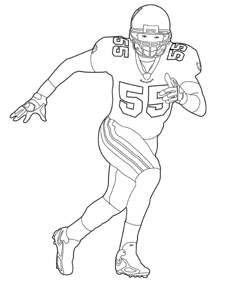 90 Printable Coloring Book Football Player 97