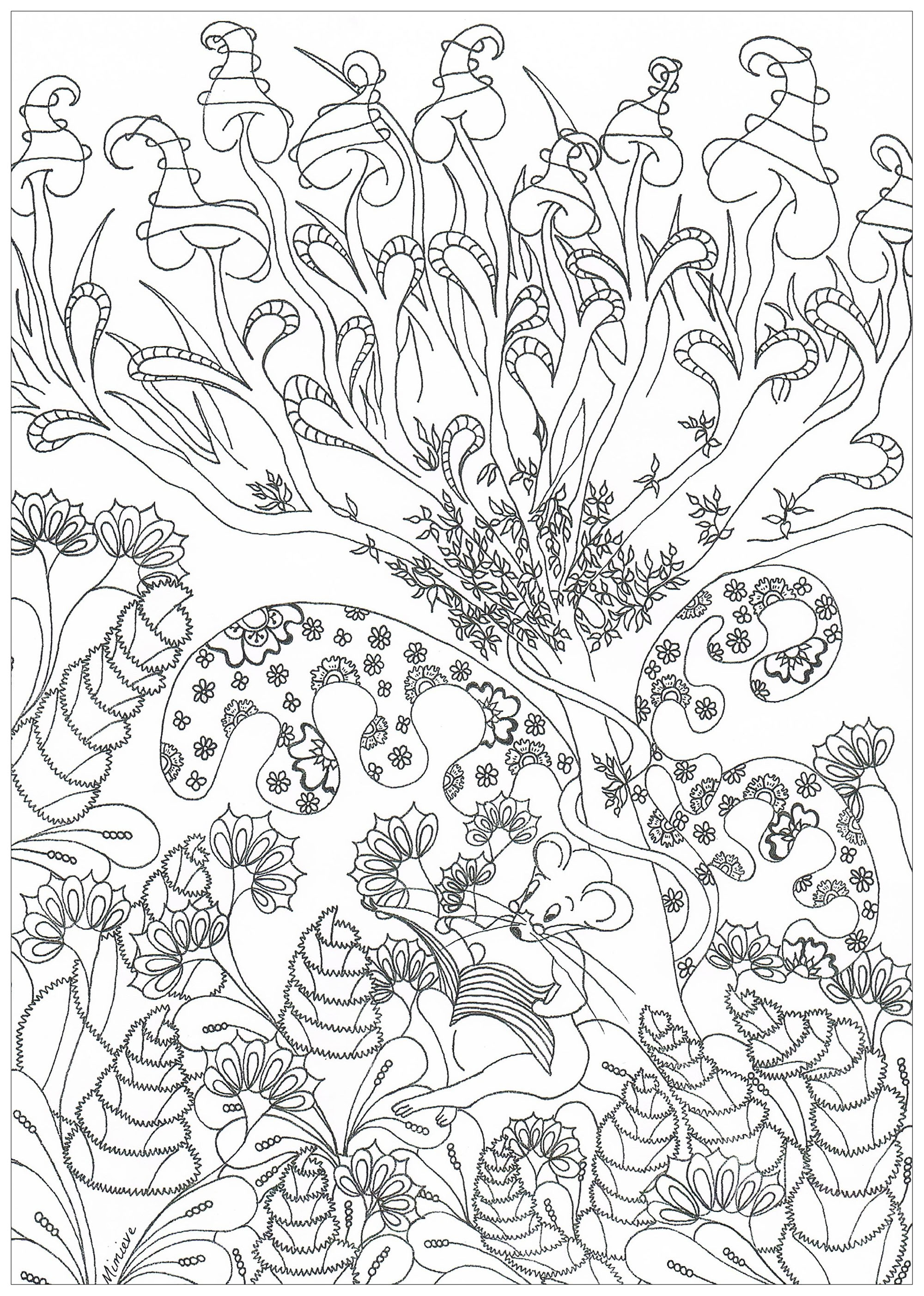 90 Printable Enchanted Forest Coloring Book 1