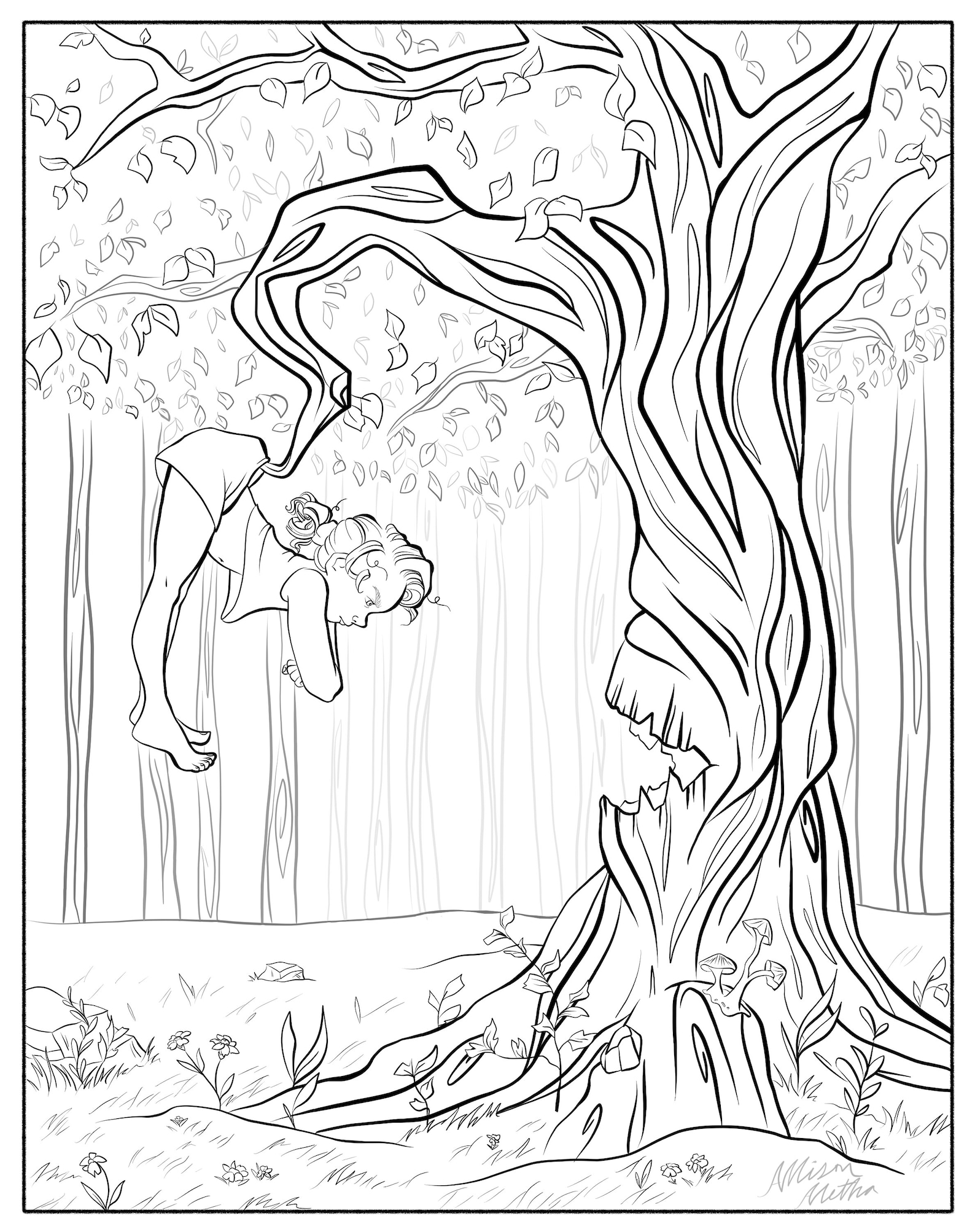 90 Printable Enchanted Forest Coloring Book 32