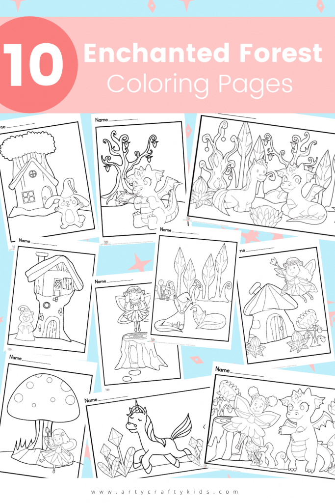 90 Printable Enchanted Forest Coloring Book 58
