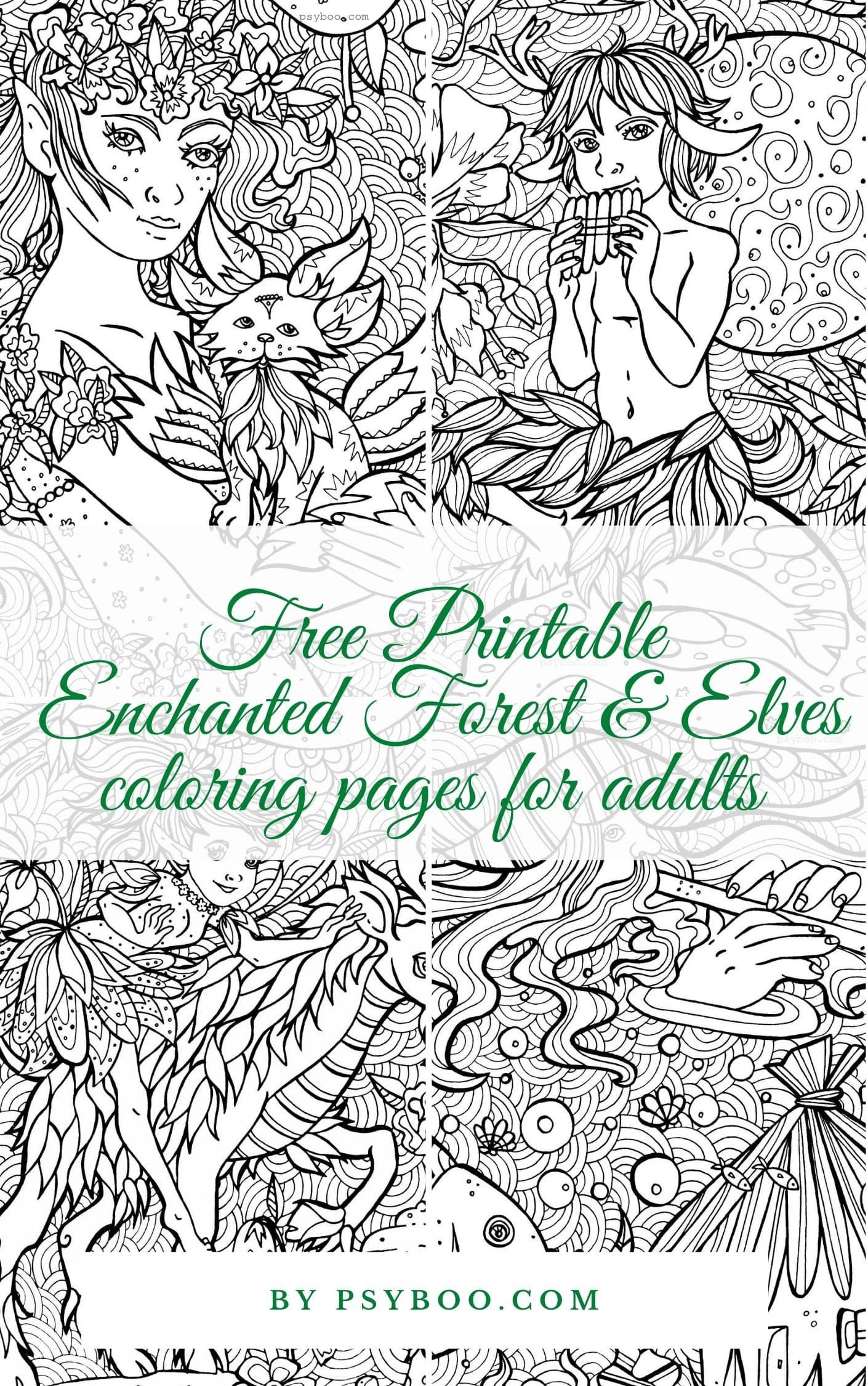 90 Printable Enchanted Forest Coloring Book 59