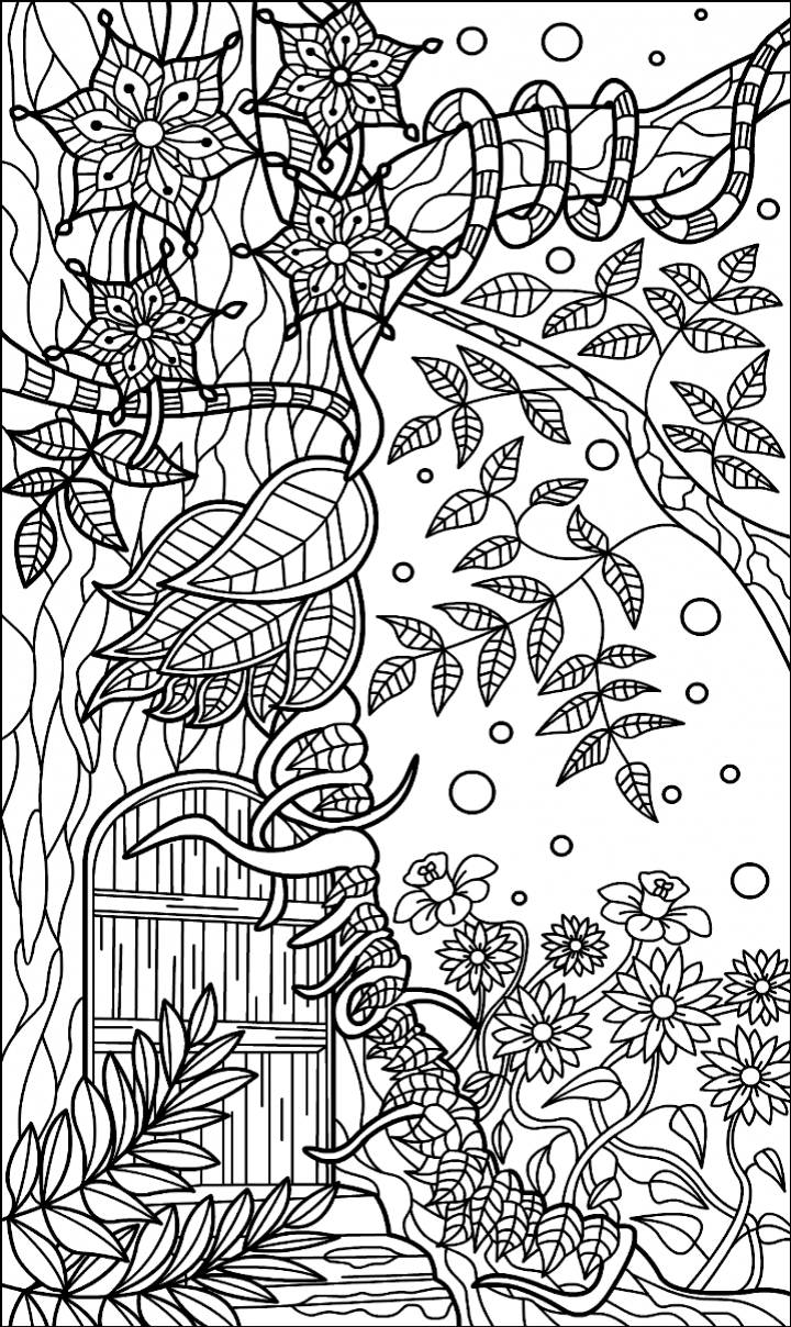 90 Printable Enchanted Forest Coloring Book 64
