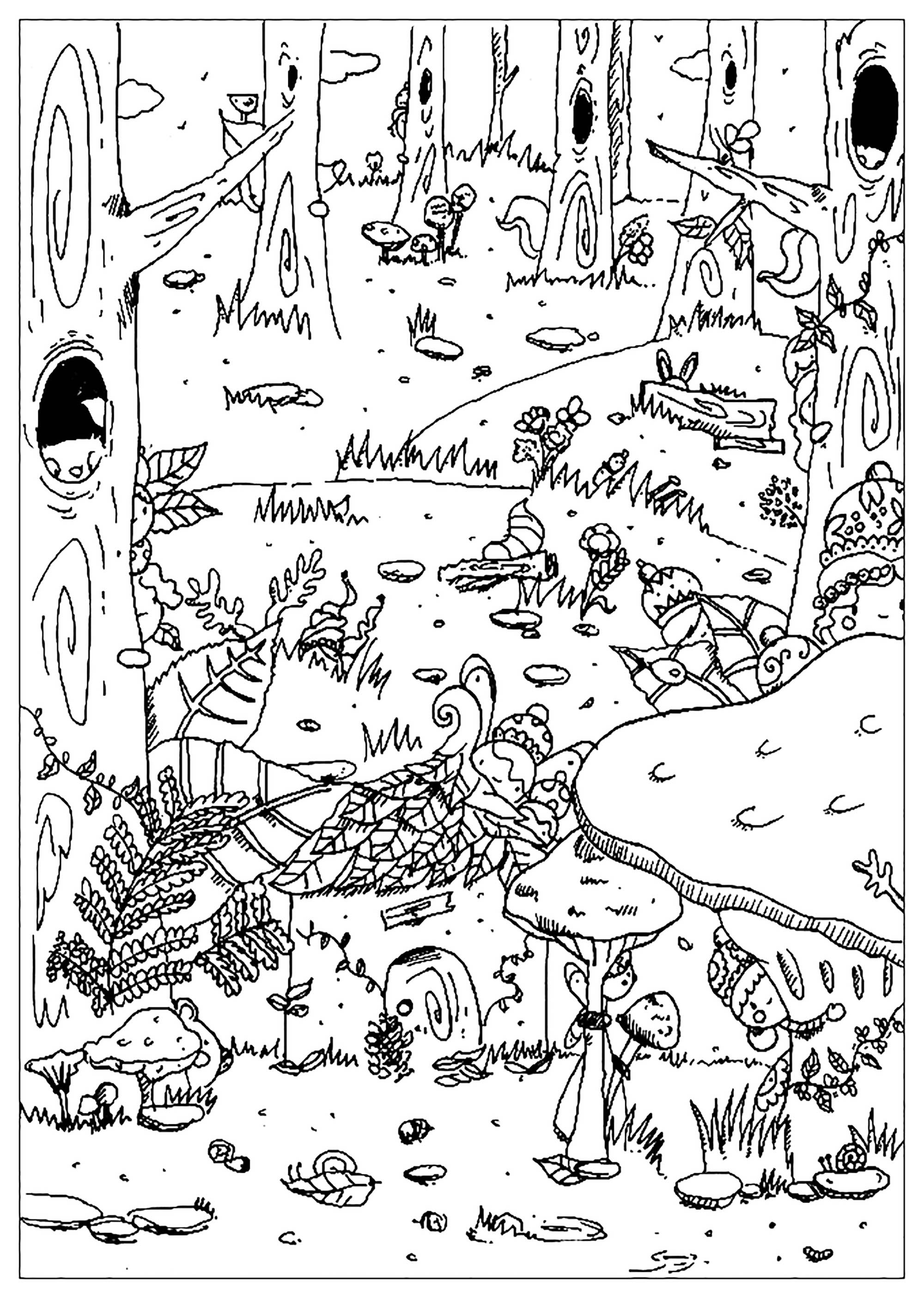 90 Printable Enchanted Forest Coloring Book 8