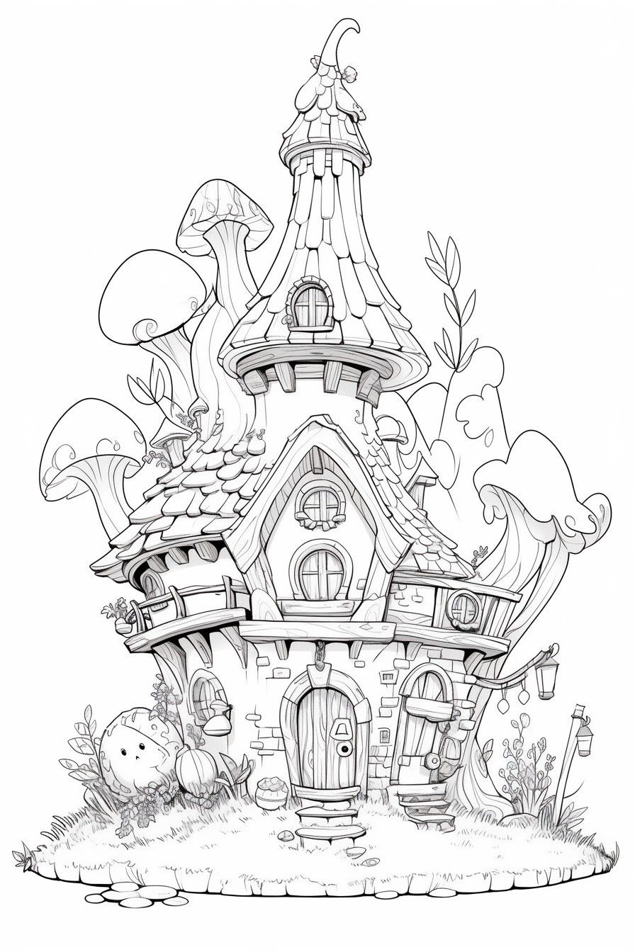 90 Printable Enchanted Forest Coloring Book 90