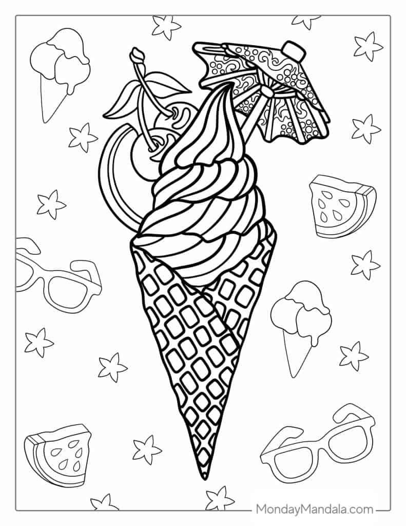 90 Printable Ice Cream Cone Coloring Pages 33
