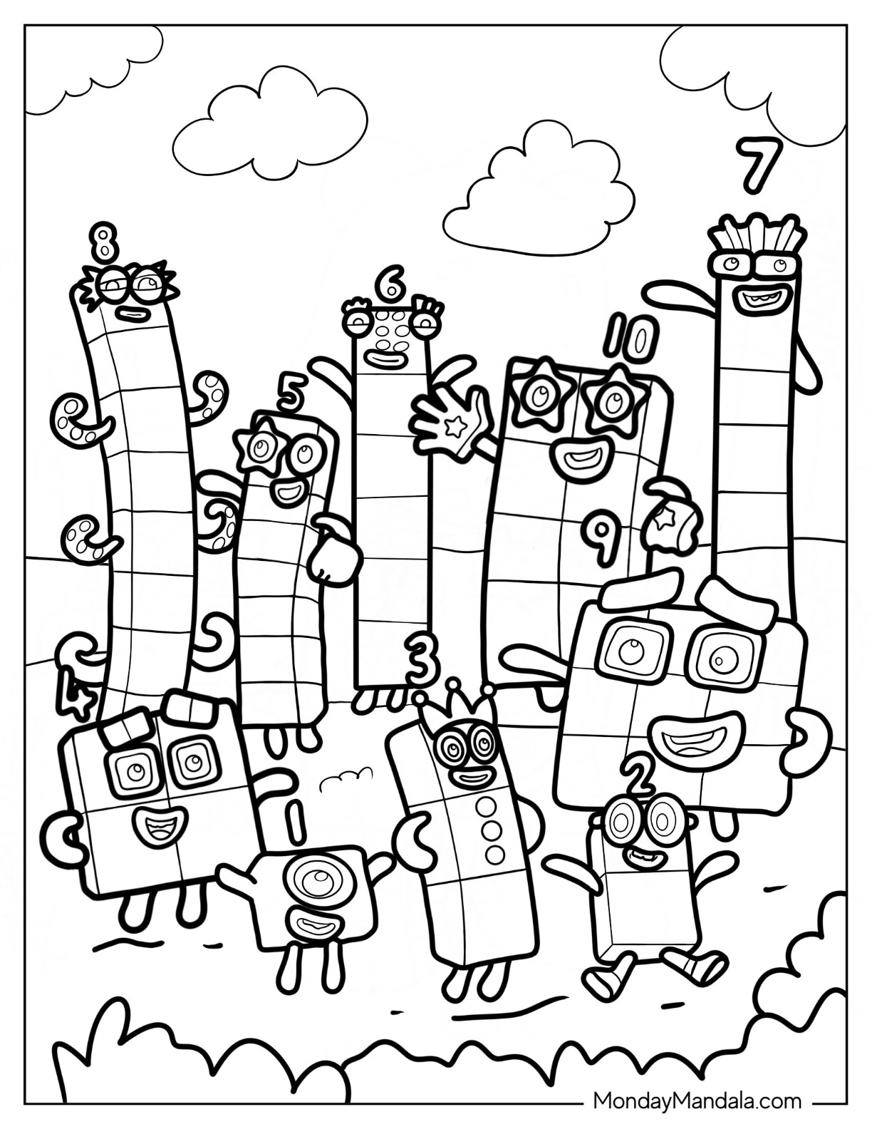 90 Printable Number Block Coloring Pages 12