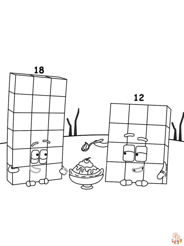 90 Printable Number Block Coloring Pages 53