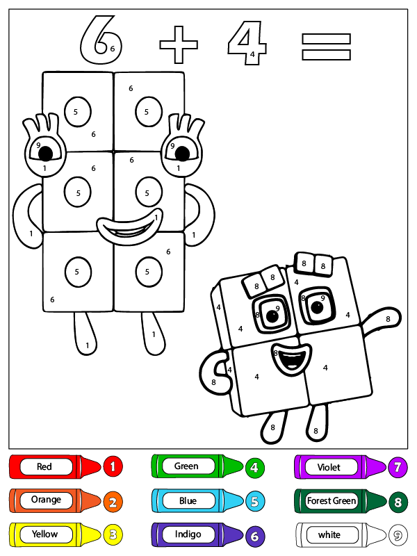 90 Printable Number Block Coloring Pages 70
