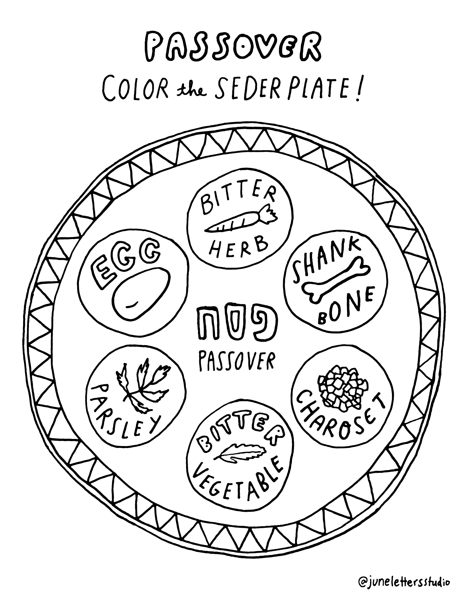 90 Seder Plate Coloring Pages 5