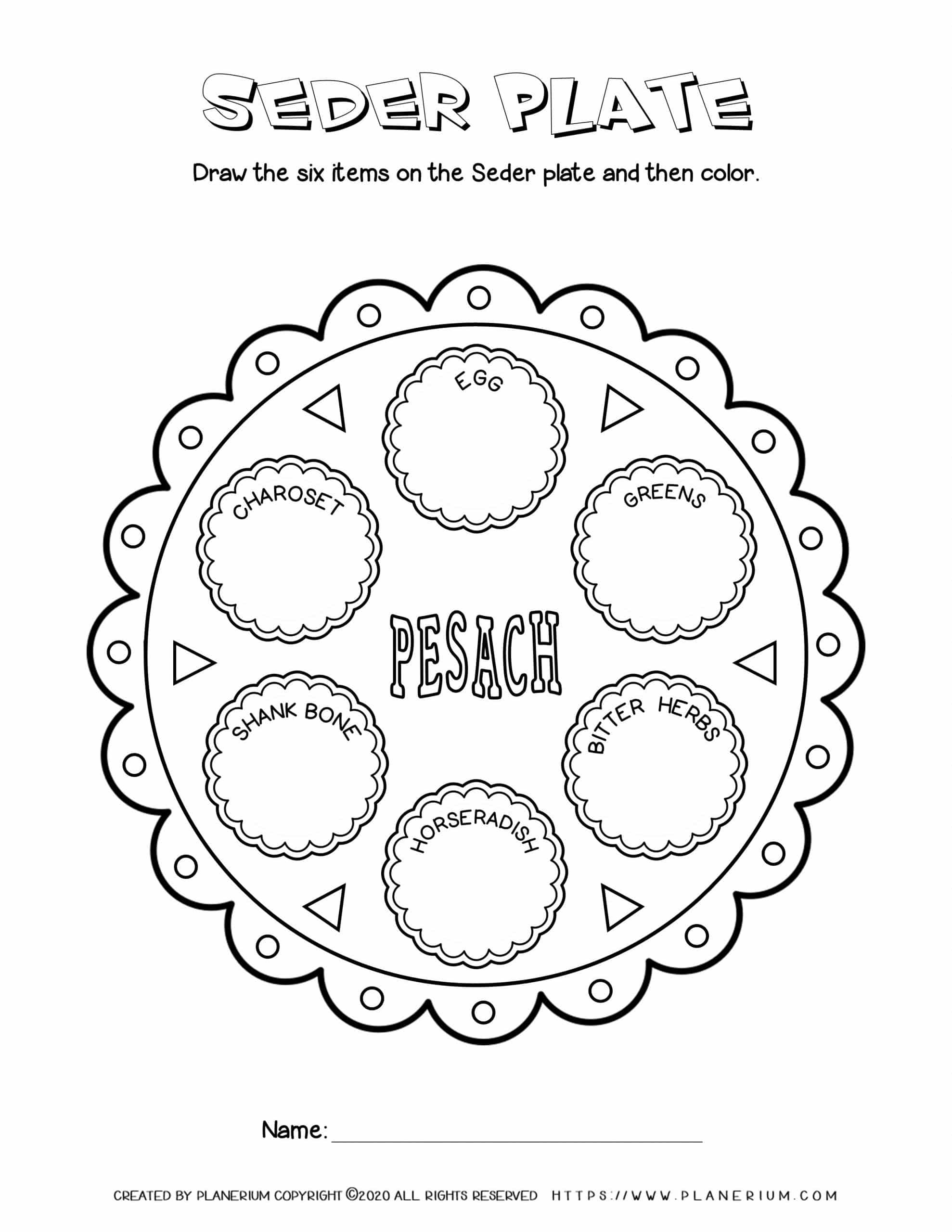 90 Seder Plate Coloring Pages 88