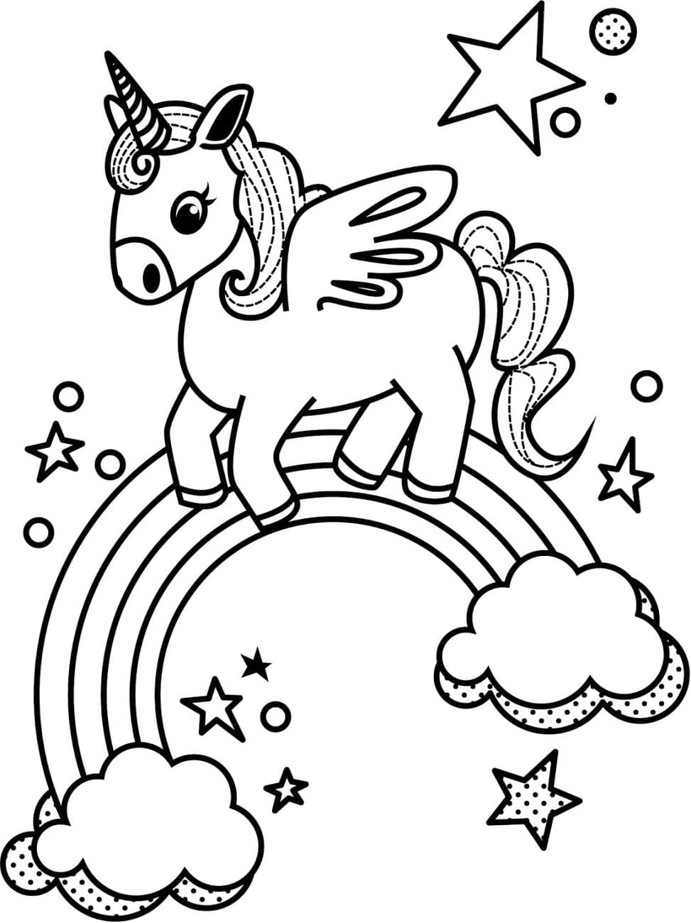 Get 85 Rainbow And Unicorn Coloring Page Ideas 1
