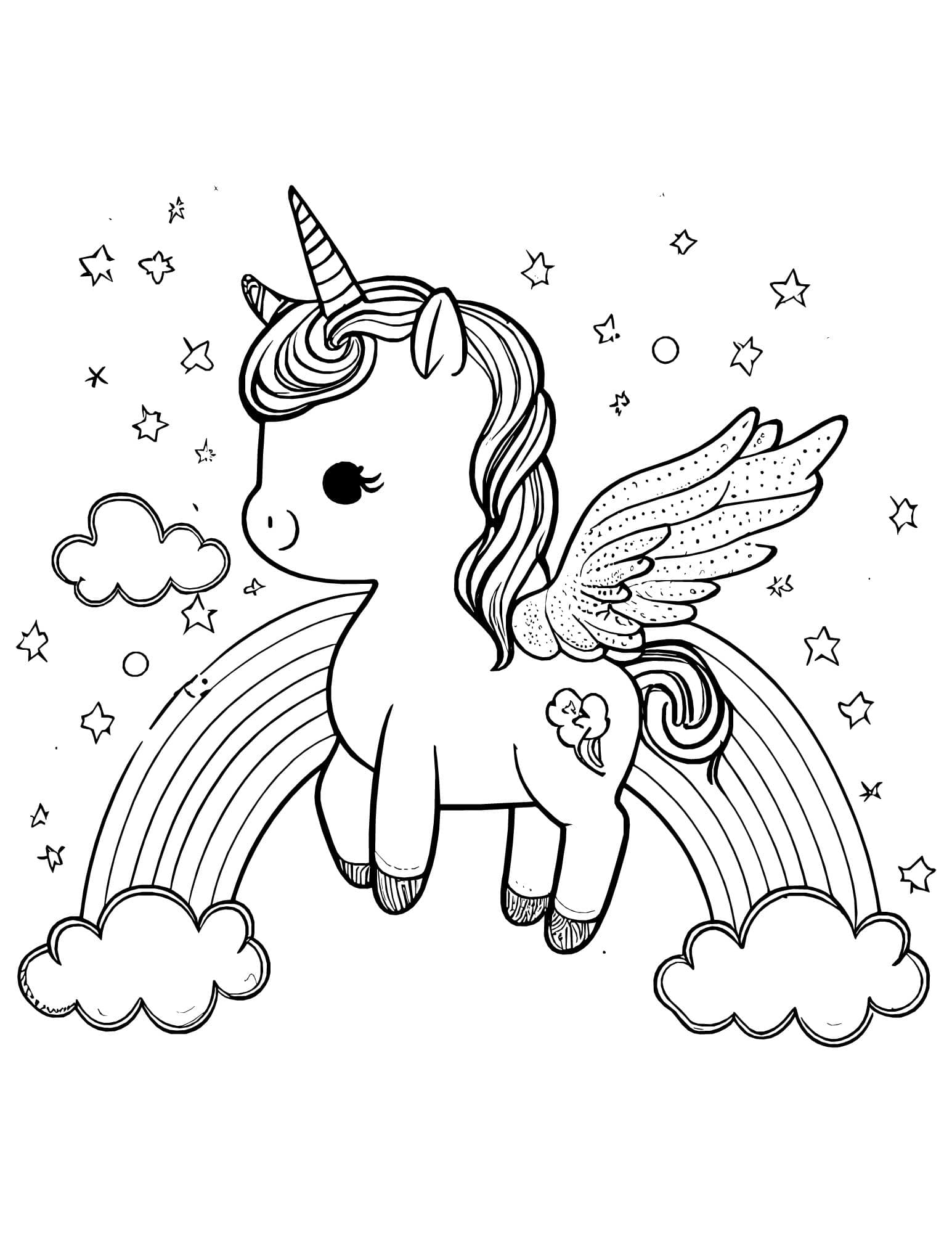 Get 85 Rainbow And Unicorn Coloring Page Ideas 26