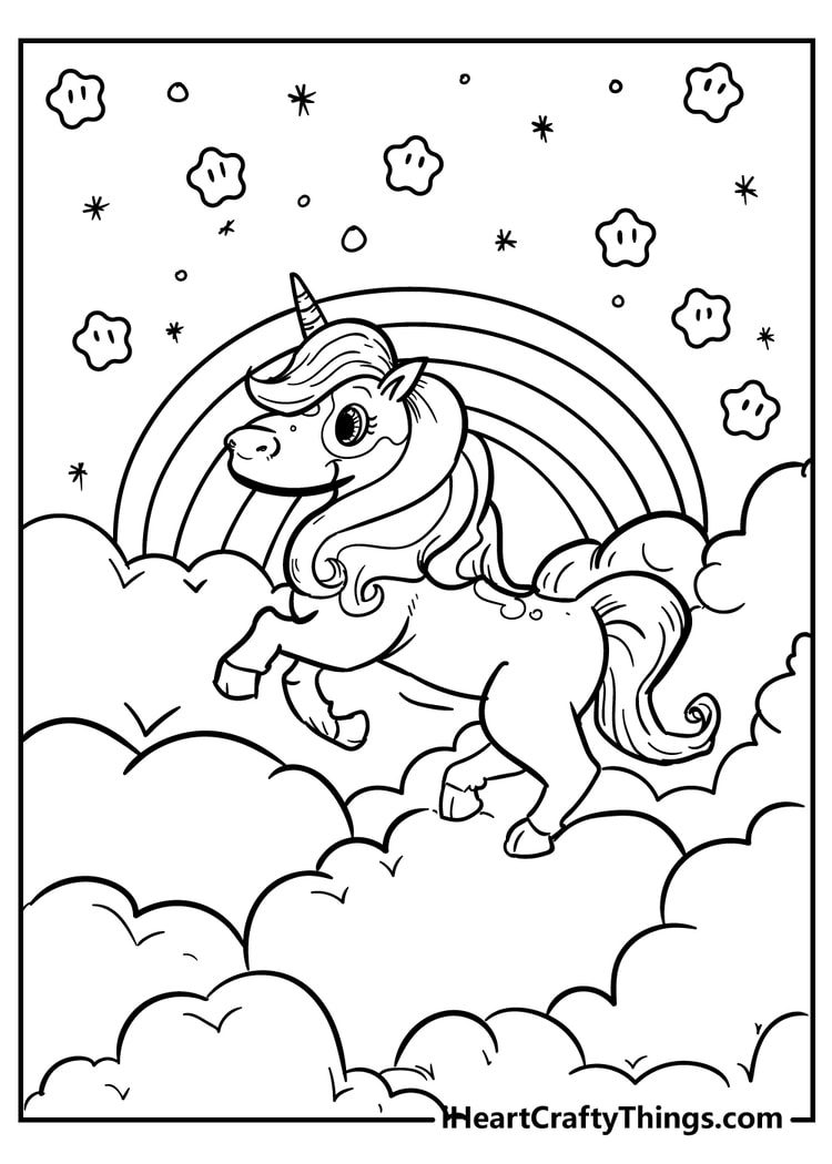 Get 85 Rainbow And Unicorn Coloring Page Ideas 4