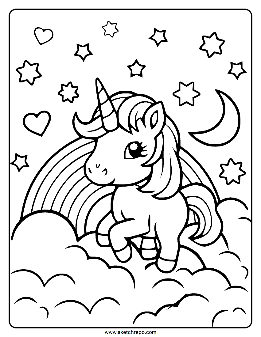Get 85 Rainbow And Unicorn Coloring Page Ideas 44