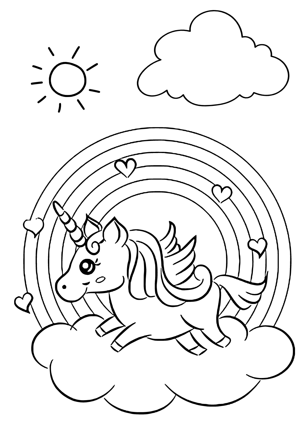Get 85 Rainbow And Unicorn Coloring Page Ideas 5