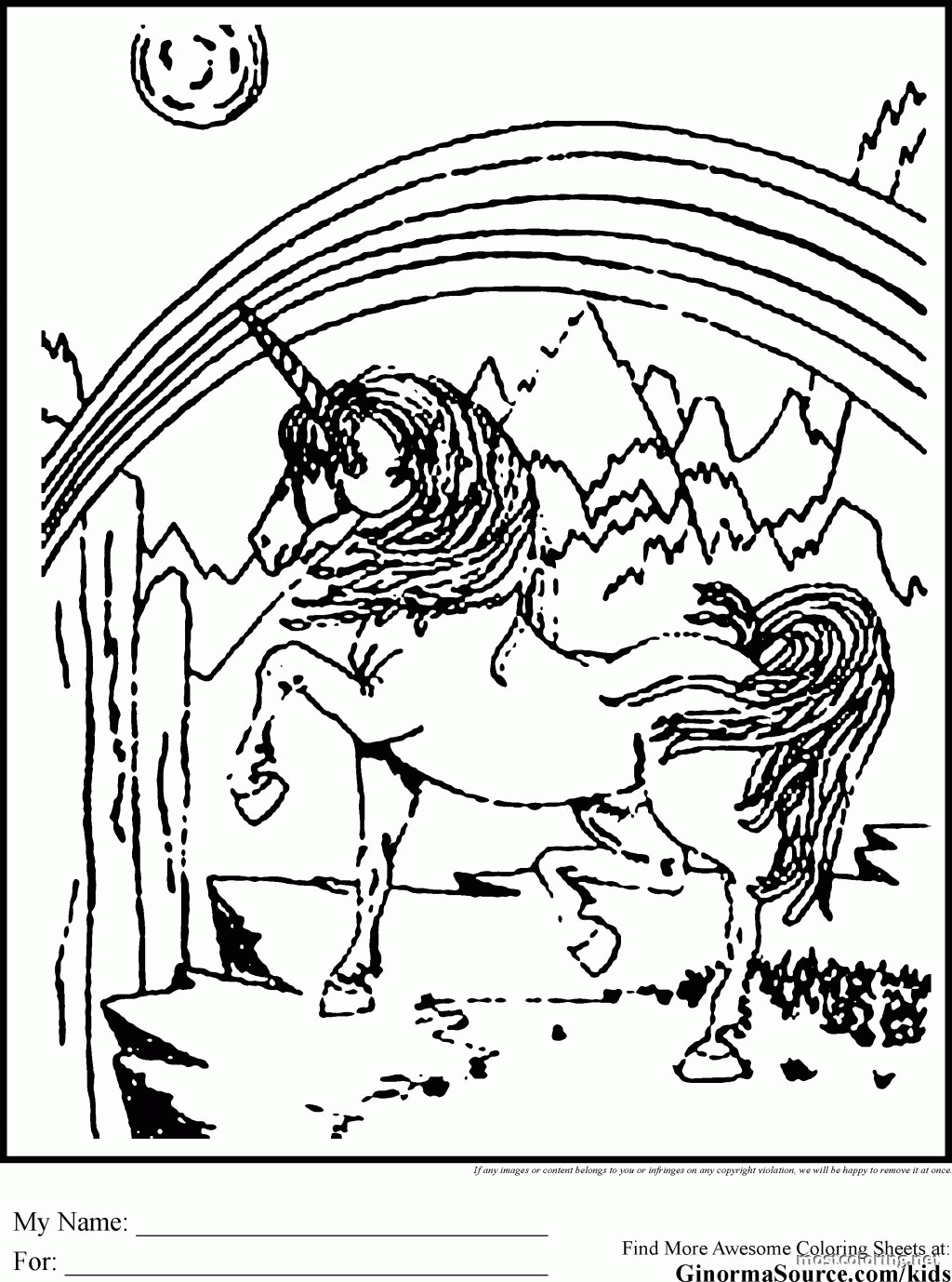 Get 85 Rainbow And Unicorn Coloring Page Ideas 6