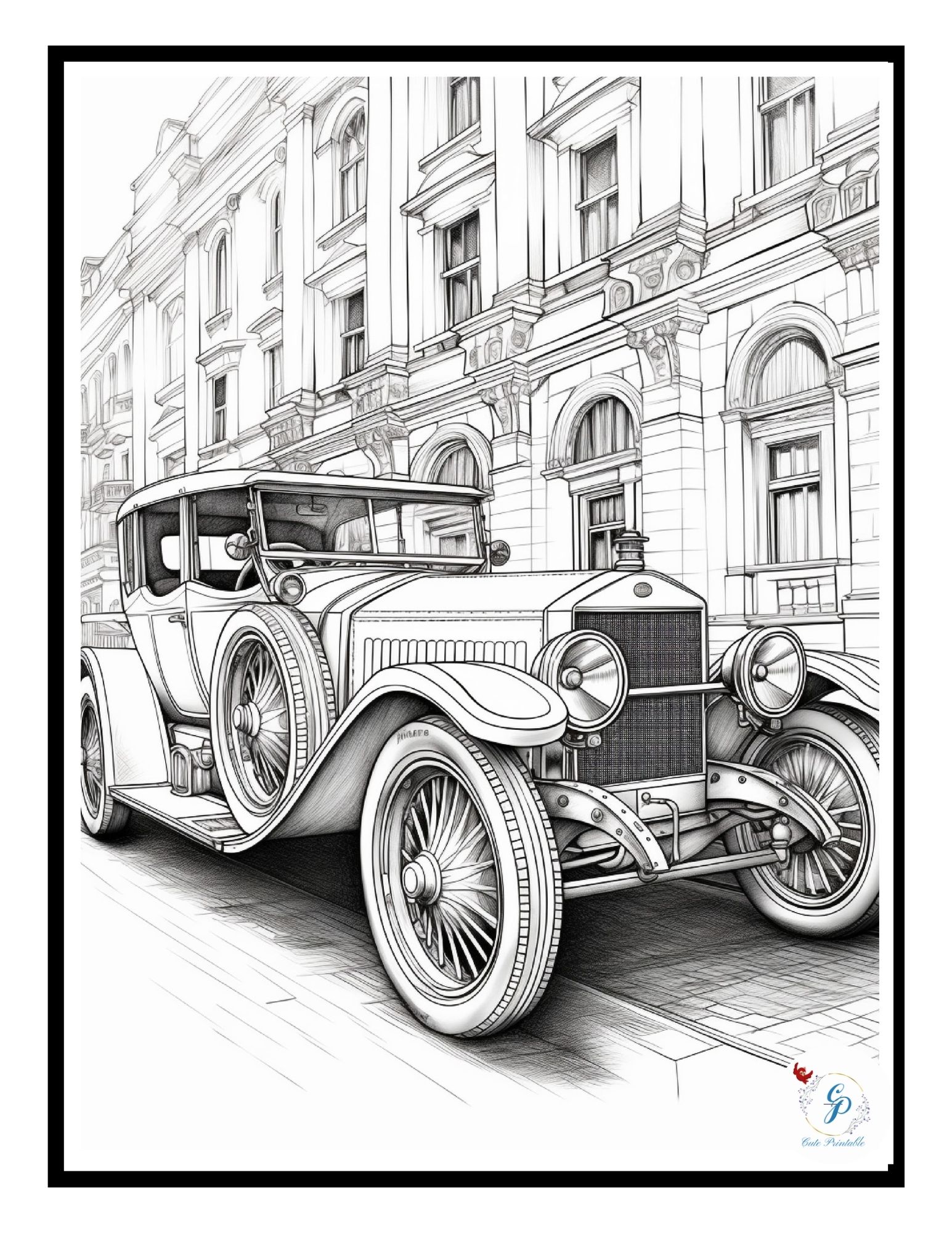 60 Printable Classic Car Coloring Pages 24