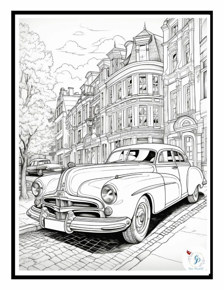 60 Printable Classic Car Coloring Pages 43