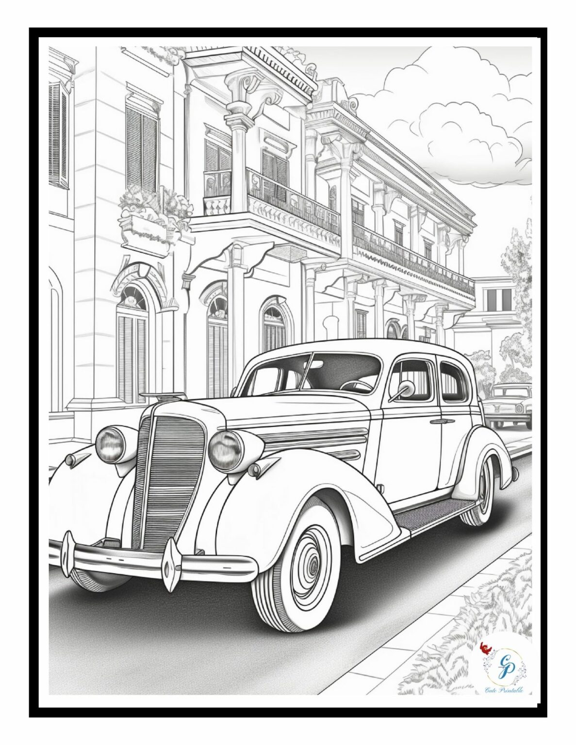 60 Printable Classic Car Coloring Pages 54