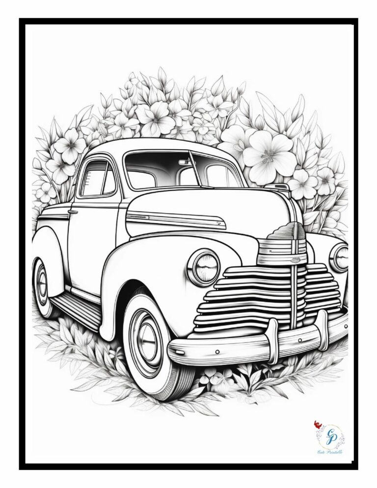 60 Printable Classic Car Coloring Pages 56